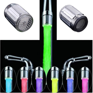 [variant_title] - Luminous Glow Light-up LED Water Faucet Shower Tap Water Nozzle Head Light Bathroom Kitchen Faucets Blue 3Color 7 Colors