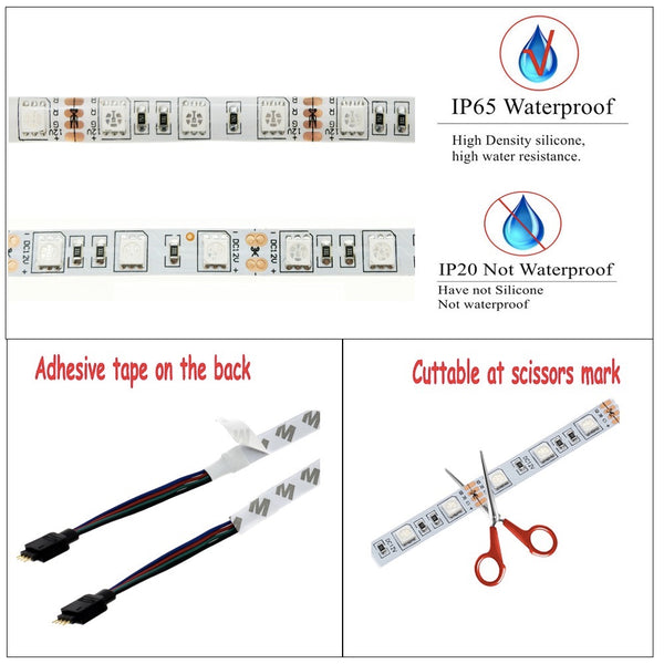 [variant_title] - 5M WiFi Bluetooth LED Strip DC 12V SMD 5050 Non waterproof Flexible RGB Tape Ribbon Light Works With Amazon Alexa Google Assist