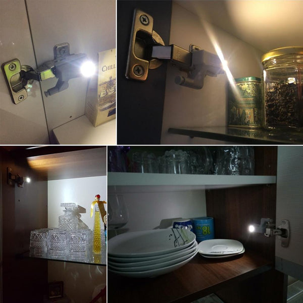 [variant_title] - 8Pcs Kitchen Cabinet Accessories Inner Hinge Light Auto On/Off Switch Closet Wardrobe Cupboard Night Lighting White/Warm White