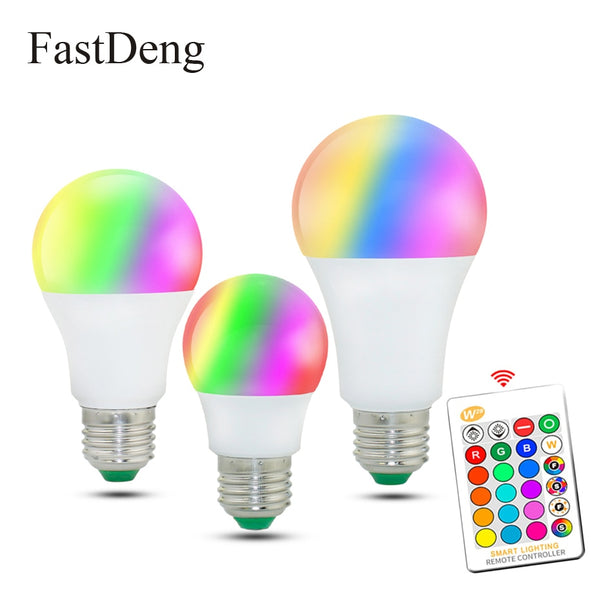 [variant_title] - 110V 220V E27 RGB LED Bulb Lights 5W 10W 15W RGB Lampada Changeable Colorful RGBW LED Lamp With IR Remote Control+Memory Mode