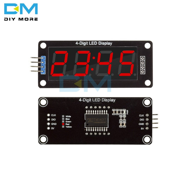 RED - TM1637 4-Digit LED 0.56 Inch Display Tube 7 Segments Blue Yellow White Green Red Clock Double Dots Module For Arduino Board