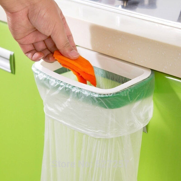 [variant_title] - Plastic Attach-A-Trash Hanging Trash Bag Holder Kitchen Bathroom Tool