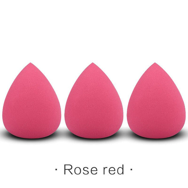 3-Waterdrop-Rose red - Beauty Makeup Sponge 1Pcs Foundation Powder Puff Smooth Latex Free Egg Shape Cosmetic Sponge Make Up Tools