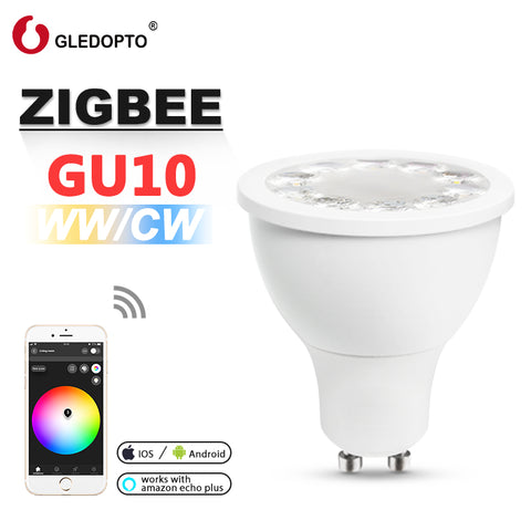 [variant_title] - ZIGBEE light link zll3.0 5W dimmer ww/cw LED GU10 spotlight AC100-240V smart app control work with amazon echo plus Many gateway