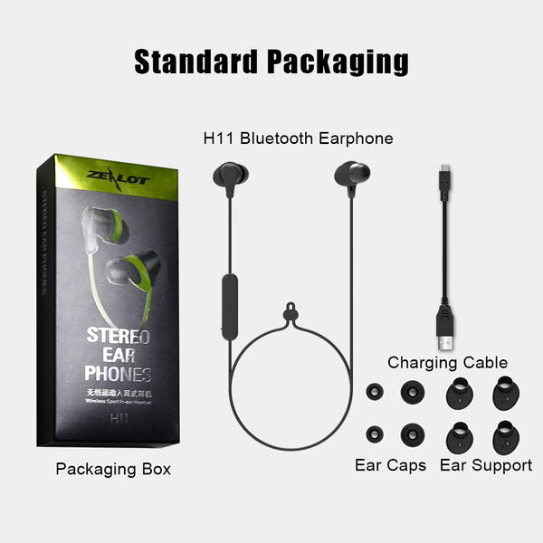 [variant_title] - NEW ZEALOT H11 Bluetooth Earphone Headphones Handsfree Waterproof Wireless Headphones Running Sport Headset with Mic for Phones