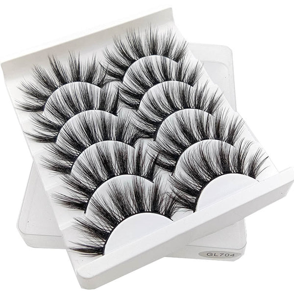 GL704 - SEXYSHEEP 5Pairs 3D Mink Hair False Eyelashes Natural/Thick Long Eye Lashes Wispy Makeup Beauty Extension Tools