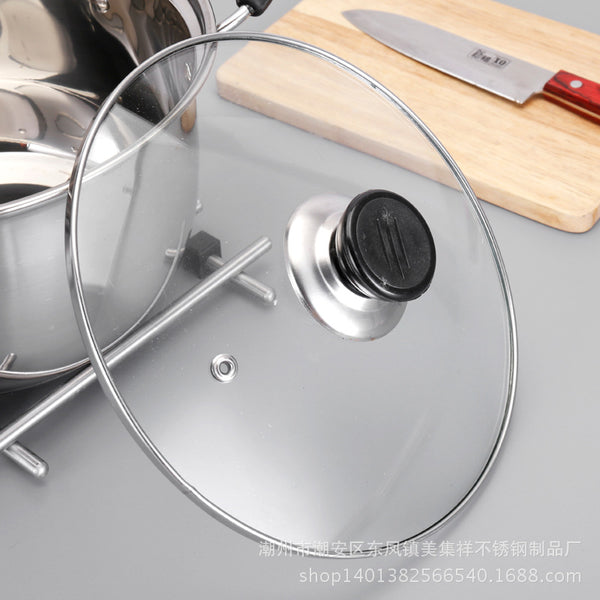 [variant_title] - 1pcs Stainless Steel pot 1.5L-4L Double Bottom Soup Pot Nonmagnetic Cooking Multi-purpose Cookware Non-stick Pan general use