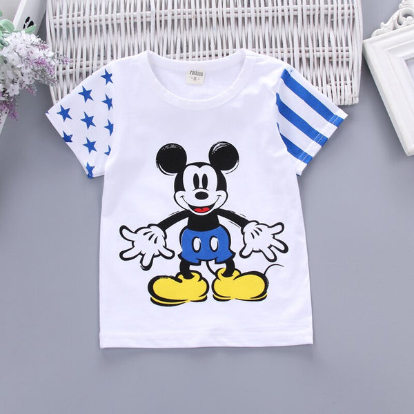 [variant_title] - Baby Cartoon T-shirt Pants 2Pcs/Set Summer Kids Sport Clothes Toddler Tracksuit Fashion Children Boys Girls Cotton Clothing Sets