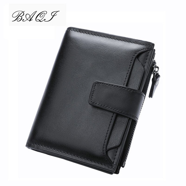 [variant_title] - BAQI Brand Men Wallets Genuine Leather Cow Leather High Quality Coin Purse 2019 Fashion Card Holder Man Zipper Wallets Short