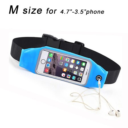 sports bags Blue M / Microfiber - Sport Belt For XOLO Mobile SmartPhone 3.7"-6" Universal Running Bag Waist Pocket Case Cover 5.5" Gym Jog Waterproof Workout Case