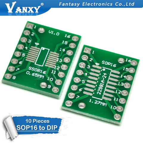 Default Title - 10PCS TSSOP16 SSOP16 SOP16 to DIP16 Transfer Board DIP Pin Board Pitch Adapter PCB