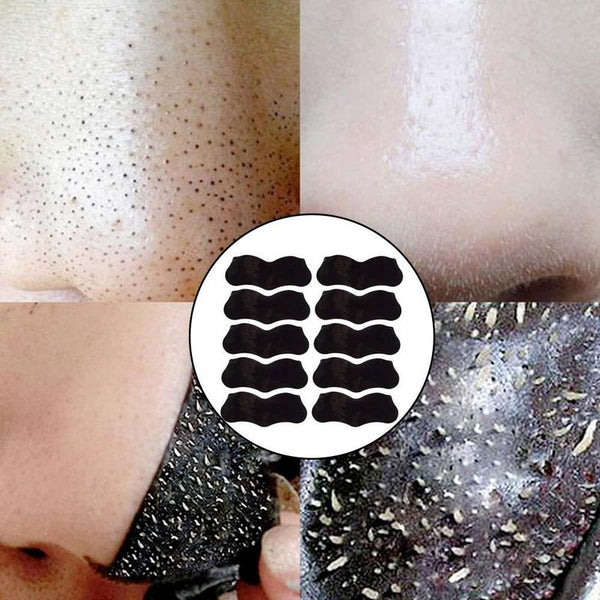 [variant_title] - 10PCS Bamboo Charcoal Blackhead Remover Deep Nose Pore Cleasing Strip Nose Sticker Pig Nose Mask Charcoal Pore Strip Deep Clean