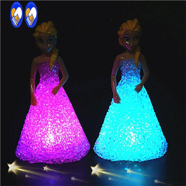 [variant_title] - (A Toy A dream)Anna Elsa Toys Doll Ice Snow Queen 7 LED Color Baby Doll Toys For Girls Baby Doll Toys For Girls FW111