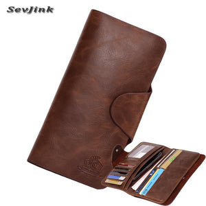 [variant_title] - 2019 New Men's Wallets Genuine Leather Male Phone Cases Card Holder  Vintage Long Clutch Coin Purse Pocket for Man Free Shipping