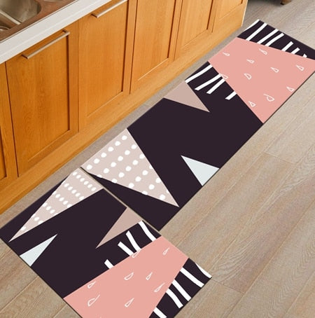 Mat17 / 50x80cm - Nordic Geometric Creative Kitchen Mat Anti-Slip Bathroom Carpet Slip-Resistant Washable Entrance Door Mat Hallway Floor Area Rug