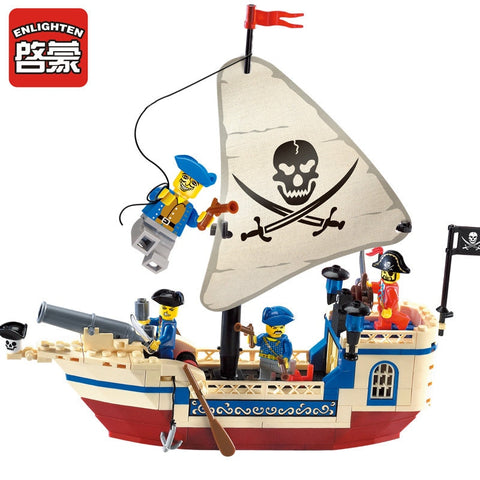 Default Title - Enlighten 188Pcs Pirates Of Caribbean Bricks Bounty Pirate Ship Compatible LegoINGLY City Building Blocks Sets Toys for Children