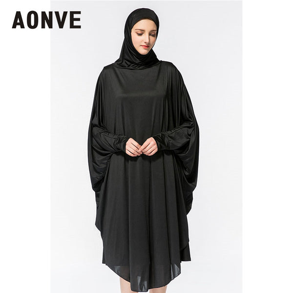 Black / L - Aonve Hijab Abaya Women Islamic Body Head Covering Kaftan Muslim Eid Festival Prayer Clothing Femme Formal Robe Musulmane Caftan