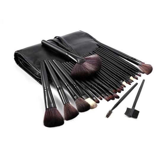 01 - ELECOOL 32Pcs Makeup Brushes Professional Cosmetic MakeUp Brush Set Kabuki Powder Lipsticks Beauty Tools Kit+ Pouch Bag 3 Colors
