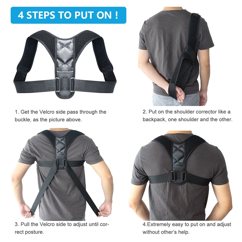 Adjustable Back Posture Corrector Spine Back Shoulder Lumbar Brace Support  Belt Posture Correction Back Belt No Slouchingg