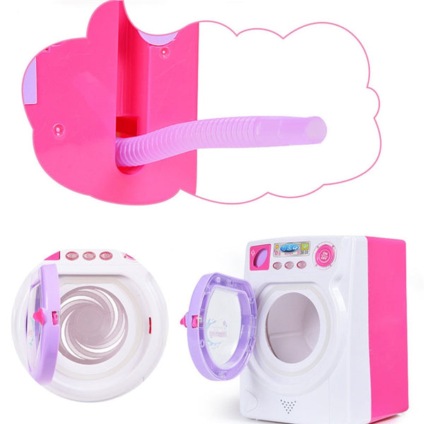 [variant_title] - Mini makeup brush cleaning electric washing machine toys pretend play kids toys Furniture Housework Toys Children Birthday gift (Pink)