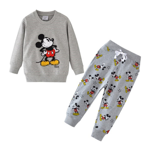 [variant_title] - Baby Boys Cartoon Clothing Sets Children Winter Clothes Cute Mickey Mouse Printed Warm Sweatsets for Baby Boy Girls Kids Clothes