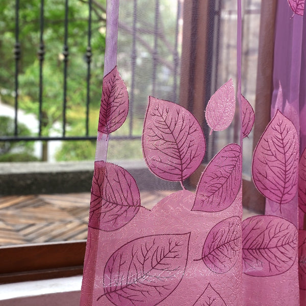 [variant_title] - Luxury Modern Leaves Designer Curtain Tulle Window Sheer Curtain For Living Room Bedroom Kitchen Window Screening Panel P347Z30