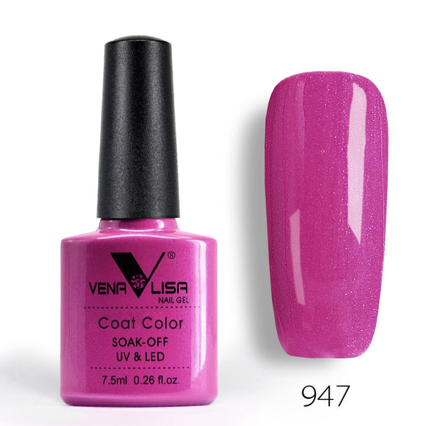 947 - New Free Shipping Nail Art Design Manicure Venalisa 60Color 7.5Ml Soak Off Enamel Gel Polish UV Gel Nail Polish Lacquer Varnish
