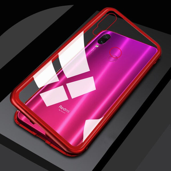 Red-no front glass / Note 7 Pro - For Xiaomi Redmi Note 7 Magnetic Adsorption Cases On Ksiomi Note7 Not 7 Metal Frame Build-in Magnet Cover Xaomi Note7 Pro Coque