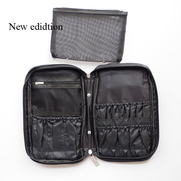 new edition - Nylon Makeup Brushes Holder Bag Portable Make up Brush Cosmetic Tools Zipper Case Pouch Black