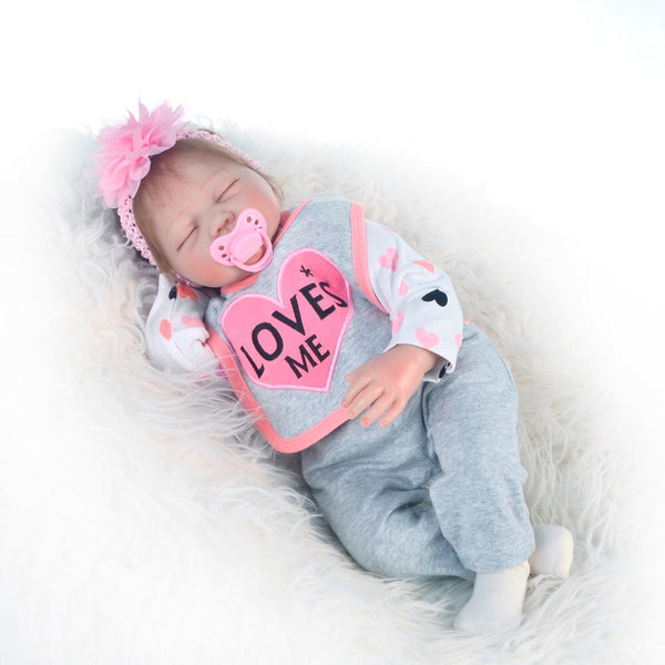 [variant_title] - Lifelike Reborn Doll Soft Silicone 22" 55cm Realistic Sleeping Girl Princess Lovely Baby Dolls For Kid Birthday Gift Toddler Toy (closed eyes 22 inch about 55 cm)