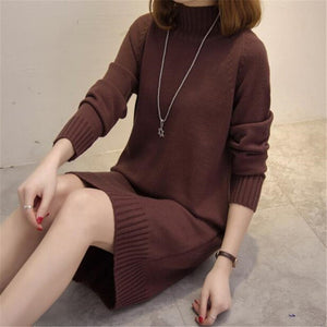 Spring Stretch pullover Casual Sweater Female Autumn Winter New Loose Medium Long Large size Sweater Long sleeve Women Tops 2019