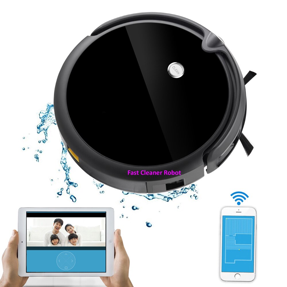 Default Title - Newest Robot Vacuum Cleaner With Camera,Mapping Navigation Smart Memory,Water tank,Smartphone Wifi APP Control,lithium battery
