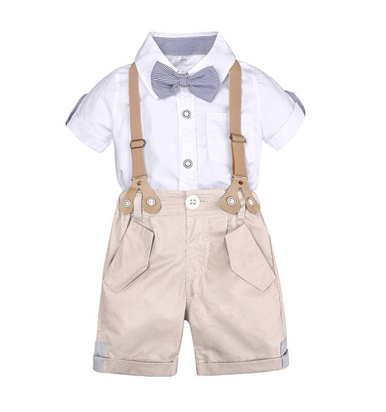 2pcs-771 / 12M - Toddler Boys Clothing Set Summer Baby Suit Shorts Shirt 1 2 3 4 Year Children Kids Clothes Suits Formal Wedding Party Costume