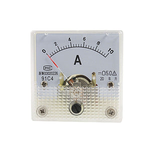 Default Title - Square Sheet Metal 91C4 Mounting Ammeter 10A DC Current Meter (White 10A Other 110-240V)