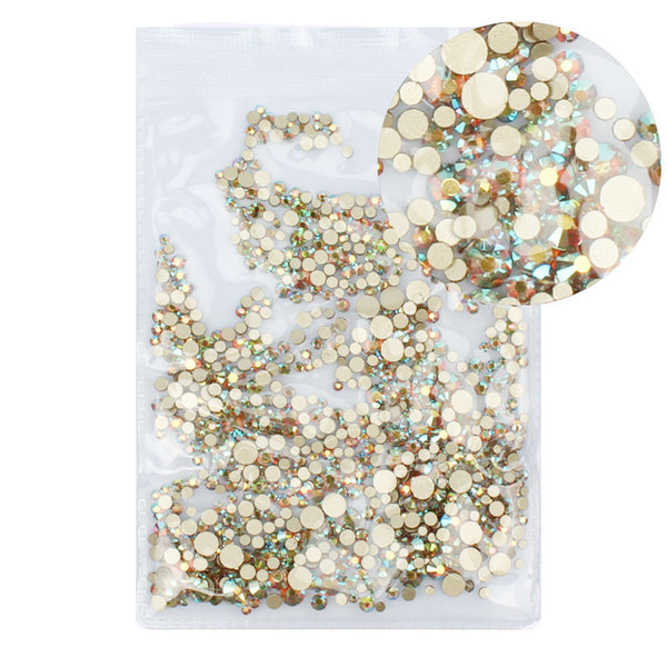 31 Sunny AB 1000pcs - Mix Sizes 1000PCS/Pack Crystal Clear AB Non Hotfix Flatback Rhinestones Nail Rhinestones For Nails 3D Nail Art Decoration Gems