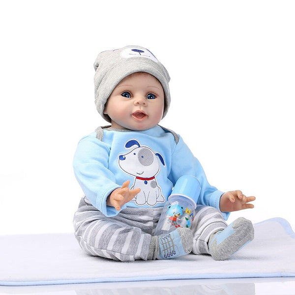 Default Title - NPK 55cm Baby Silicone Dolls Silicone Reborn Baby Dolls Simulation Baby Soft Doll Toys Rubber Reborn Toddlers Toys For Children (C010)