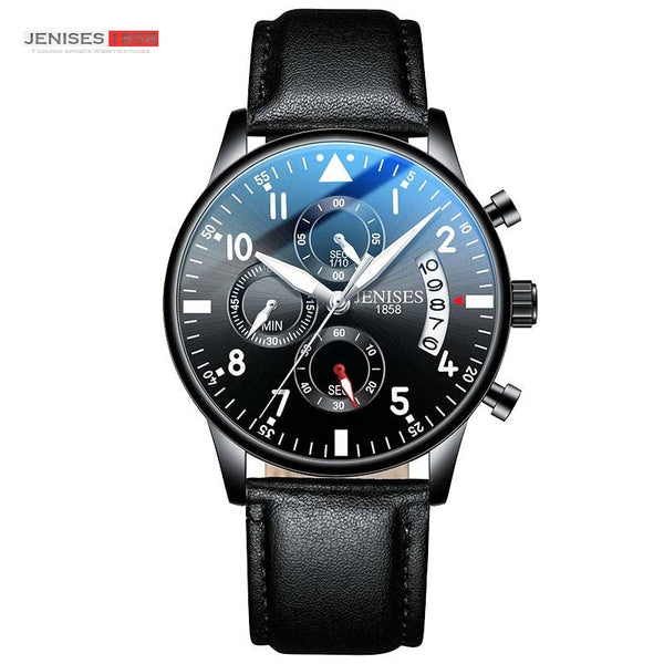 Bronze - JENISES Men Watch Top Brand Luxury Quartz Watch Men Fashion Military Waterproof Chronograph Sport Watches Saat Relogio Masculino