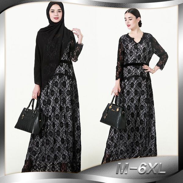 [variant_title] - Muslim Abaya Arab Turkey Hot Spot Muslim Cardigan Print Robe Long Dress 1570