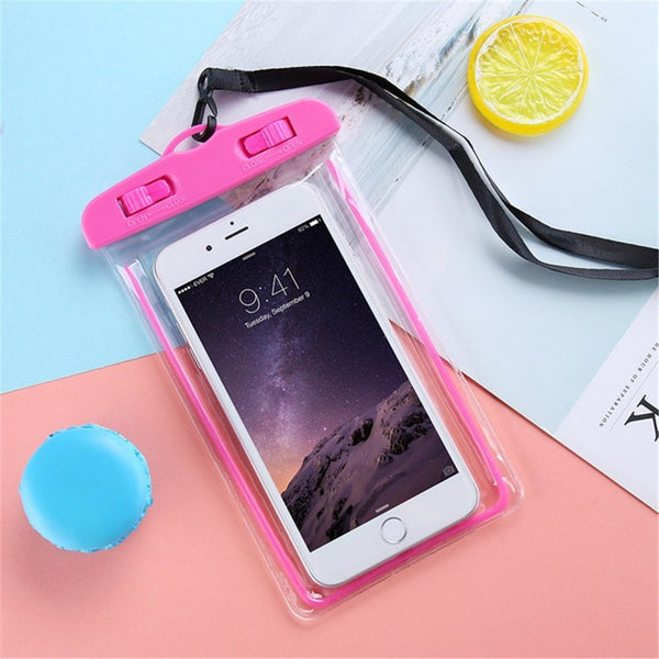 Waterproof Bag Mobile Phone Case for iPhone X 8 Underwater Luminous Phone Pouch Cover for Samsung S9 Clear PVC Sealed Swim Case
