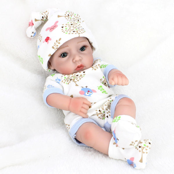 [variant_title] - NPKDOLL 10" A Pair Mini Dolls Reborn Handmade 28CM Full Silicone Reborn Babies Twins Baby Doll For Kids Toys Christmas Gift