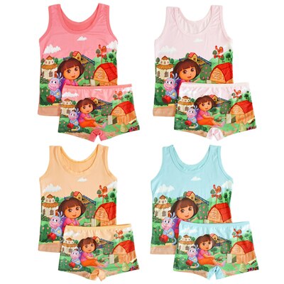 color sent randomly-1254 / 10 - 2019 summer Kids clothes boy spiderman set Children set girls elsa set girl Casual Milk Silk princess vest+short Pants 7 styles