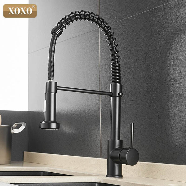 1343A-H - XOXO Kitchen Faucet Pull Out Cold and Hot Brushed Nickel Torneira  Rotate Swivel 2-Function Water Outlet Mixer Tap 1343A-S