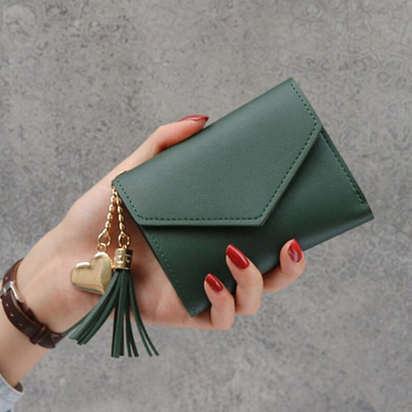 New-Green - New Money Small Wallet Women Casual Solid Wallet Fashion Female Short Mini All-match Korean Students Love Small Wallet
