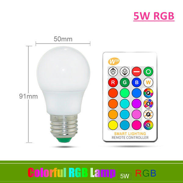 5W RGB / Yes - 110V 220V E27 RGB LED Bulb Lights 5W 10W 15W RGB Lampada Changeable Colorful RGBW LED Lamp With IR Remote Control+Memory Mode