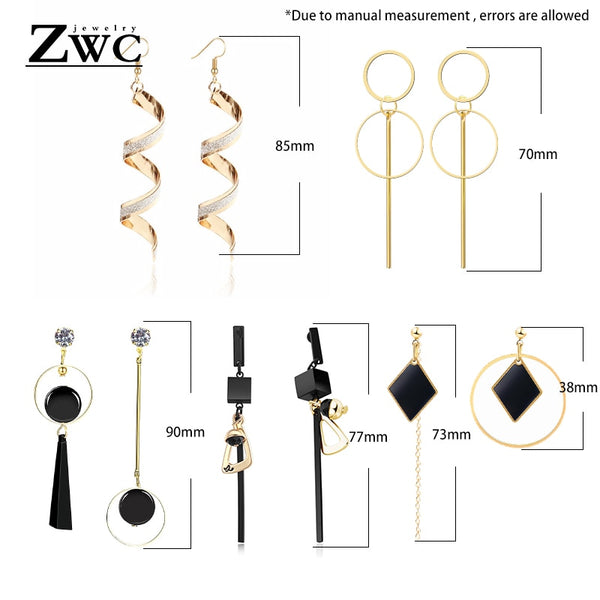 ZWC Fashion New Women's Acrylic Drop Earrings Hot Selling Long Dangling Earrings Gift For Women Party Wedding Jewelry Brincos