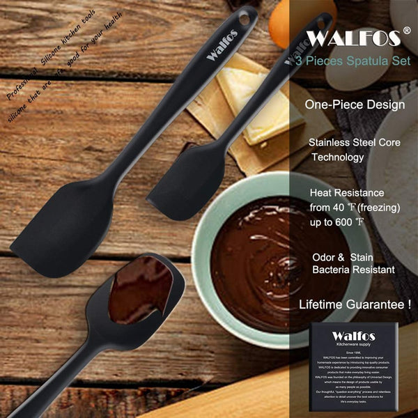 [variant_title] - WALFOS set of 3 heat resistant Silicone Cooking Tools Kitchen Utensils Set baking pastry tools spatula spoon turner accessories
