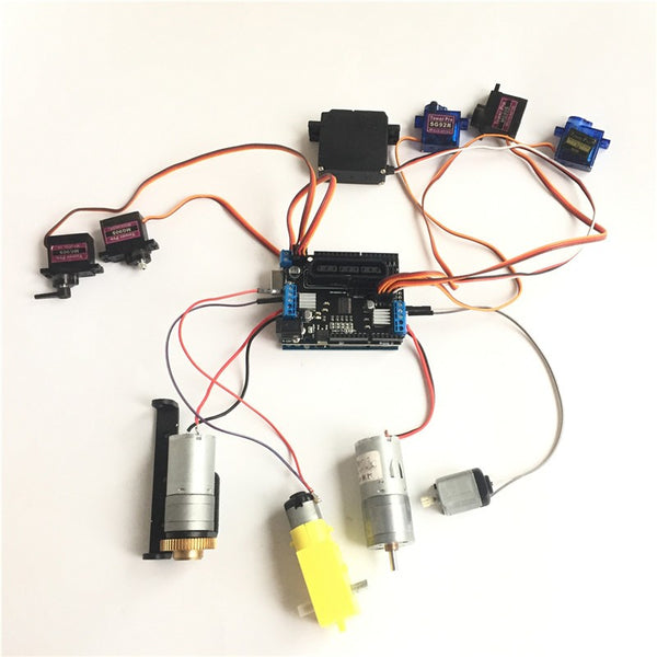 [variant_title] - 2018 Arduino Shield Expansion Board 6-12V with 4 Channels Motors Servos Ports PS2 Joystick Remote Control