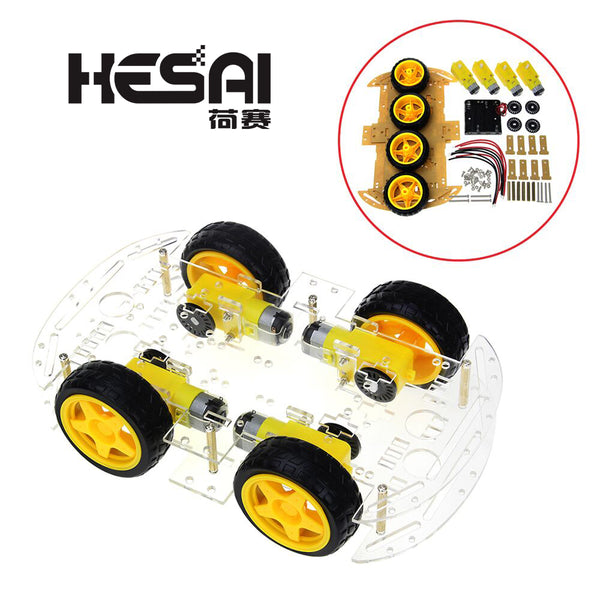 Default Title - Smart Car Kit 4WD Smart Robot Car Chassis Kits with Speed Encoder and Battery Box for arduino Diy Kit