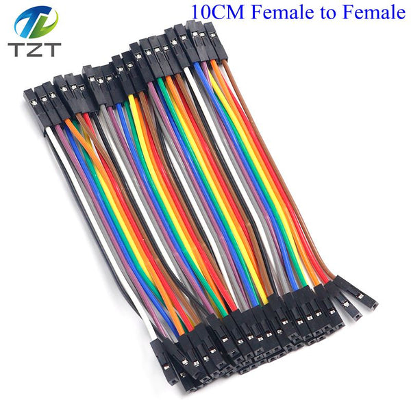 10CMFemale to Fema - TZT Dupont Line 10cm/15cm/40cm Male to Male + Female to Male and Female to Female Jumper Wire Dupont Cable for arduino DIY KIT
