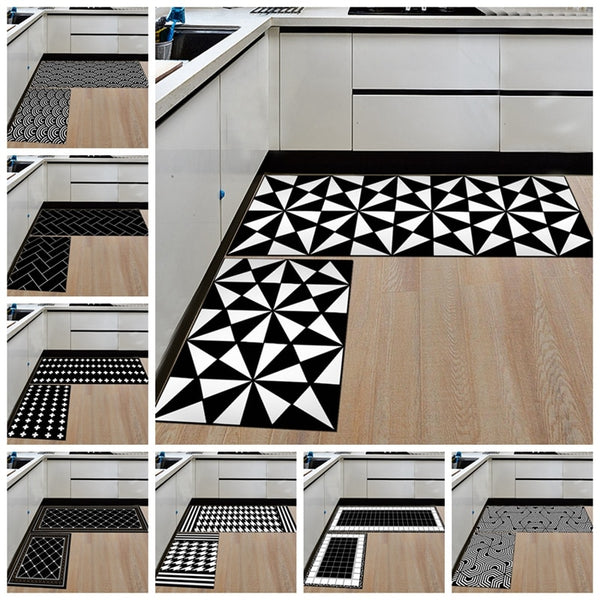 [variant_title] - Nordic Geometric Creative Kitchen Mat Anti-Slip Bathroom Carpet Slip-Resistant Washable Entrance Door Mat Hallway Floor Area Rug